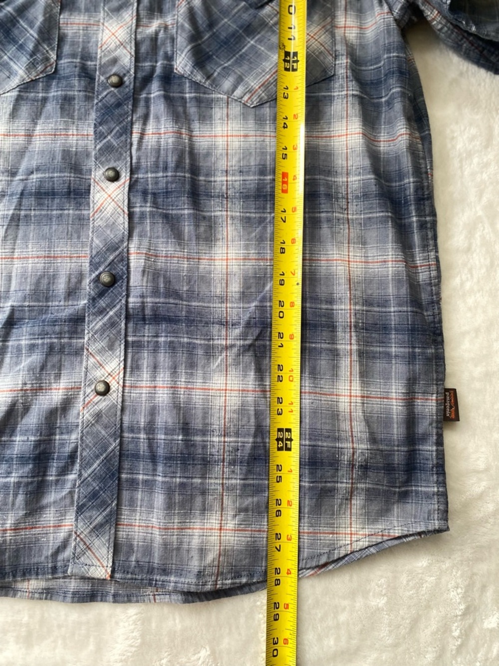 Patagonia Hemp Blend Western Snap Plaid Shirt - Men’s Small - Blue/Orange - Picture 5 of 11